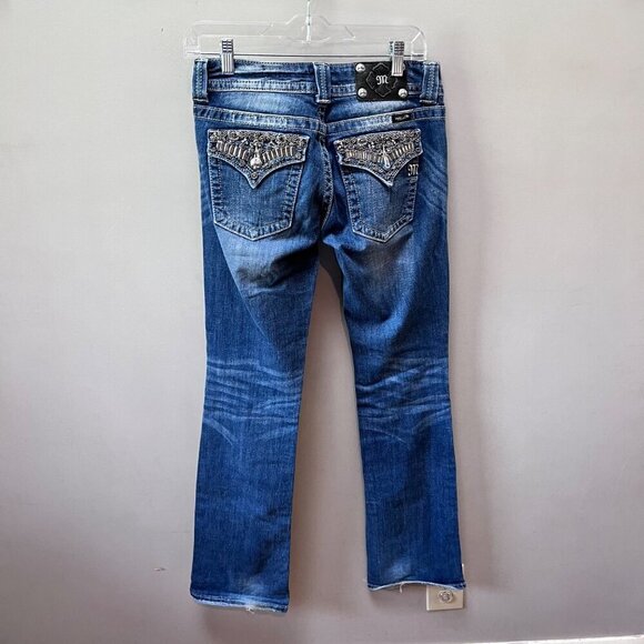 Miss Me Women's‎ Jeans Boot Cut Distressed Embellished- Size 28 - Picture 6 of 8